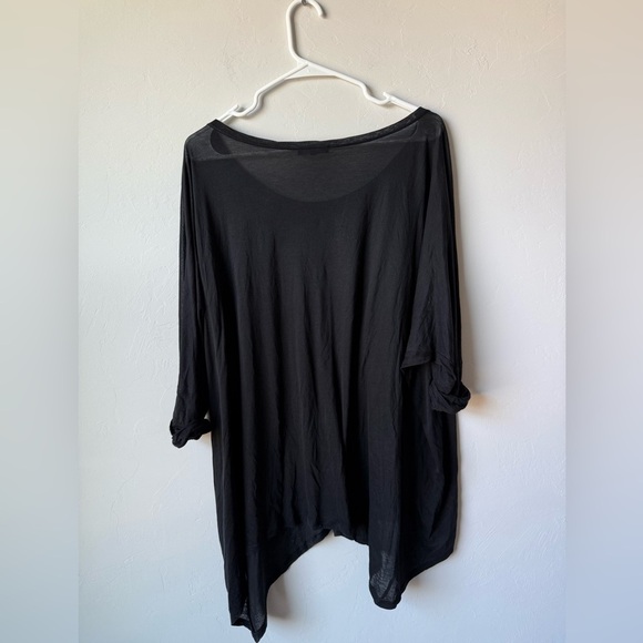 Eileen Fisher Women's Black Lagenlook Tunic Assymetric Blouse - Picture 4 of 4